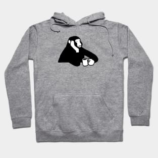 DREAMING MONKEY DRINKING COFFEE ART DRAWING Hoodie